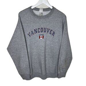 Vintage 90s Gray Vancouver, Canada Tourist Sweatshirt, Crew Neck, Size Large
